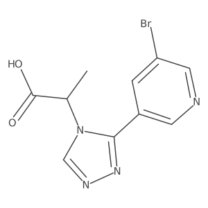2-(3-(5-Bromopyridin-3-yl)-4H-1,2,4-triazol-4-yl)propanoic acid结构式