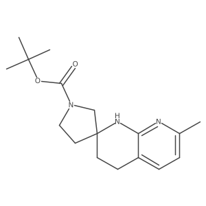 tert-butyl 7-methylspiro[3,4-dihydro-1H-1,8-naphthyridine-2,3'-pyrrolidine]-1'-carboxylate结构式