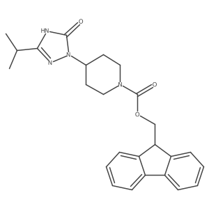 (9H-fluoren-9-yl)methyl 4-[5-hydroxy-3-(propan-2-yl)-1H-1,2,4-triazol-1-yl]piperidine-1-carboxylate结构式