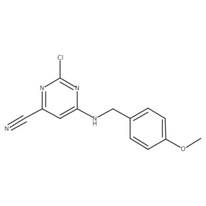 2-Chloro-6-((4-methoxybenzyl)amino)pyrimidine-4-carbonitrile Structure