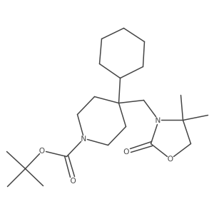 Tert-butyl 4-cyclohexyl-4-[(4,4-dimethyl-2-oxo-1,3-oxazolidin-3-yl)methyl]piperidine-1-carboxylate结构式