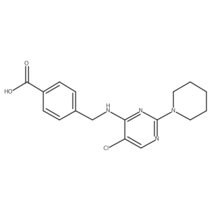 4-[[[5-Chloro-2-(1-piperidinyl)-4-pyrimidinyl]amino]methyl]benzoic acid Structure