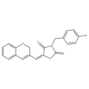 (5Z)-5-[(2H-chromen-3-yl)methylidene]-3-[(4-fluorophenyl)methyl]-2-sulfanylidene-1,3-thiazolidin-4-one结构式