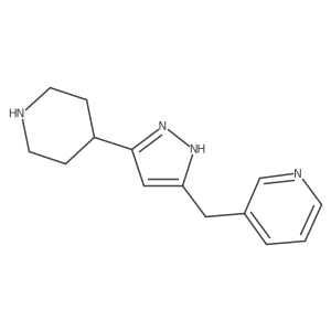 3-[(3-piperidin-4-yl-1H-pyrazol-5-yl)methyl]pyridine结构式