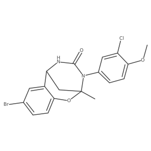 8-bromo-3-(3-chloro-4-methoxyphenyl)-2-methyl-5,6-dihydro-2H-2,6-methanobenzo[g][1,3,5]oxadiazocin-4(3H)-one Structure