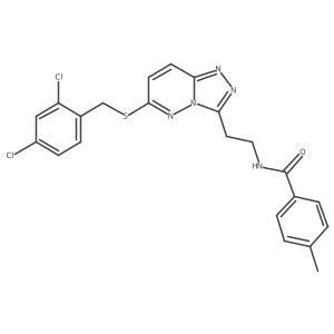 N-(2-(6-((2,4-dichlorobenzyl)thio)-[1,2,4]triazolo[4,3-b]pyridazin-3-yl)ethyl)-4-methylbenzamide结构式