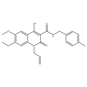 1,2-Dihydro-4-hydroxy-6,7-dimethoxy-N-[(4-methylphenyl)methyl]-2-oxo-1-(2-propen-1-yl)-3-quinolinecarboxamide结构式