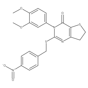 3-(3,4-dimethoxyphenyl)-2-((4-nitrobenzyl)thio)-6,7-dihydrothieno[3,2-d]pyrimidin-4(3H)-one Structure