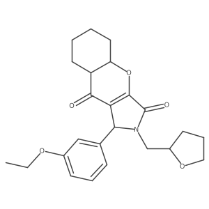 1-(3-ethoxyphenyl)-2-(oxolan-2-ylmethyl)-4a,5,6,7,8,8a-hexahydro-1H-chromeno[2,3-c]pyrrole-3,9-dione Structure