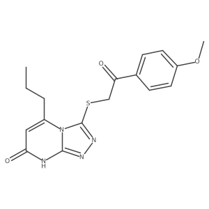 3-((2-(4-methoxyphenyl)-2-oxoethyl)thio)-5-propyl-[1,2,4]triazolo[4,3-a]pyrimidin-7(8H)-one结构式