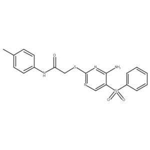 2-{[4-Amino-5-(benzenesulfonyl)pyrimidin-2-YL]sulfanyl}-N-(4-methylphenyl)acetamide结构式