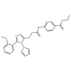 ethyl 4-[({[5-(2-methoxyphenyl)-4-(1H-pyrrol-1-yl)-4H-1,2,4-triazol-3-yl]sulfanyl}acetyl)amino]benzoate结构式