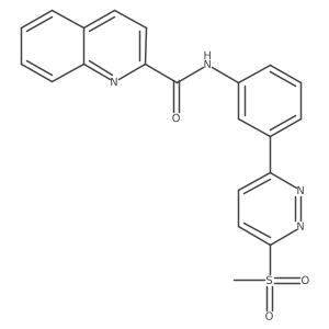 N-(3-(6-(methylsulfonyl)pyridazin-3-yl)phenyl)quinoline-2-carboxamide结构式