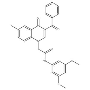 2-(3-benzoyl-6-methyl-4-oxo-1,4-dihydroquinolin-1-yl)-N-(3,5-dimethoxyphenyl)acetamide结构式