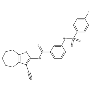 N-{3-cyano-4H,5H,6H,7H,8H-cyclohepta[b]thiophen-2-yl}-3-(4-fluorobenzenesulfonamido)benzamide Structure