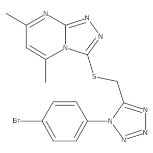 3-({[1-(4-bromophenyl)-1H-tetrazol-5-yl]methyl}sulfanyl)-5,7-dimethyl[1,2,4]triazolo[4,3-a]pyrimidine结构式