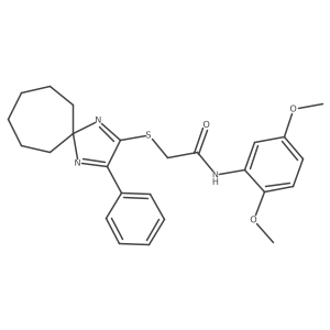 N-(2,5-Dimethoxyphenyl)-2-({3-phenyl-1,4-diazaspiro[4.6]undeca-1,3-dien-2-YL}sulfanyl)acetamide结构式