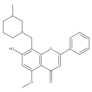 7-hydroxy-5-methoxy-8-((3-methylpiperidin-1-yl)methyl)-2-phenyl-4H-chromen-4-one结构式