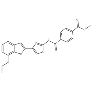 Methyl 4-((4-(7-ethoxybenzofuran-2-yl)thiazol-2-yl)carbamoyl)benzoate结构式