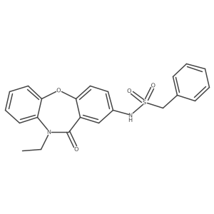 N-(10-ethyl-11-oxo-10,11-dihydrodibenzo[b,f][1,4]oxazepin-2-yl)-1-phenylmethanesulfonamide结构式
