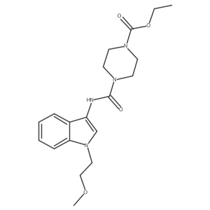 ethyl 4-((1-(2-methoxyethyl)-1H-indol-3-yl)carbamoyl)piperazine-1-carboxylate结构式