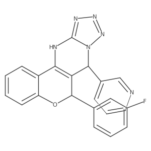 6-(3-fluorophenyl)-7-(pyridin-3-yl)-7,12-dihydro-6H-chromeno[4,3-d]tetrazolo[1,5-a]pyrimidine Structure