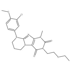 9-(3-chloro-4-methoxyphenyl)-3-(2-ethoxyethyl)-1-methyl-6,7,8,9-tetrahydropyrimido[2,1-f]purine-2,4(1H,3H)-dione Structure