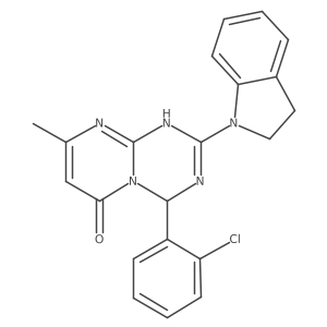 4-(2-chlorophenyl)-2-(2,3-dihydro-1H-indol-1-yl)-8-methyl-1,4-dihydro-6H-pyrimido[1,2-a][1,3,5]triazin-6-one Structure