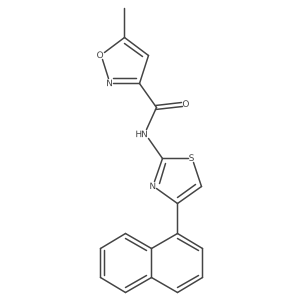 5-methyl-N-(4-(naphthalen-1-yl)thiazol-2-yl)isoxazole-3-carboxamide结构式