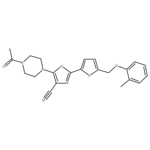 5-(4-Acetylpiperazin-1-yl)-2-{5-[(2-methylphenoxy)methyl]furan-2-yl}-1,3-oxazole-4-carbonitrile Structure