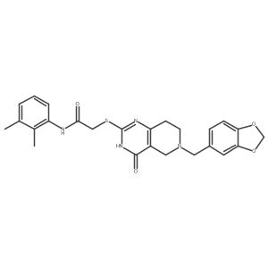 2-((6-(benzo[d][1,3]dioxol-5-ylmethyl)-4-oxo-3,4,5,6,7,8-hexahydropyrido[4,3-d]pyrimidin-2-yl)thio)-N-(2,3-dimethylphenyl)acetamide Structure