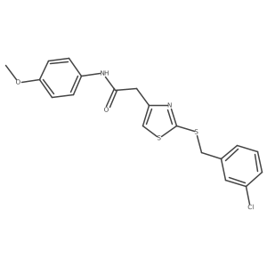 2-(2-((3-chlorobenzyl)thio)thiazol-4-yl)-N-(4-methoxyphenyl)acetamide Structure