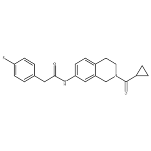 N-(2-(cyclopropanecarbonyl)-1,2,3,4-tetrahydroisoquinolin-7-yl)-2-(4-fluorophenyl)acetamide Structure