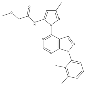 N-(1-(1-(2,3-dimethylphenyl)-1H-pyrazolo[3,4-d]pyrimidin-4-yl)-3-methyl-1H-pyrazol-5-yl)-2-methoxyacetamide结构式