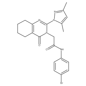 N-(4-bromophenyl)-2-(2-(3,5-dimethyl-1H-pyrazol-1-yl)-4-oxo-5,6,7,8-tetrahydroquinazolin-3(4H)-yl)acetamide结构式