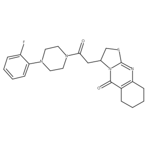3-(2-(4-(2-fluorophenyl)piperazin-1-yl)-2-oxoethyl)-6,7,8,9-tetrahydro-2H-thiazolo[2,3-b]quinazolin-5(3H)-one Structure