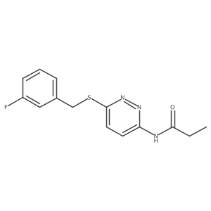 N-(6-((3-fluorobenzyl)thio)pyridazin-3-yl)propionamide Structure