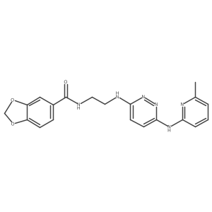 N-(2-((6-((6-methylpyridin-2-yl)amino)pyridazin-3-yl)amino)ethyl)benzo[d][1,3]dioxole-5-carboxamide结构式