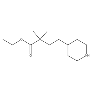 Ethyl 2,2-dimethyl-4-piperidin-4-ylbutanoate结构式