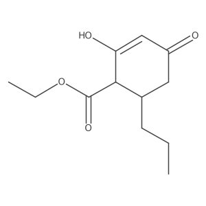 Ethyl 4-hydroxy-2-oxo-6-propylcyclohex-3-ene-1-carboxylate结构式