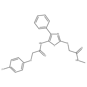 2-(4-fluorophenoxy)-N-(2-((2-(methylamino)-2-oxoethyl)thio)-4-phenylthiazol-5-yl)acetamide结构式