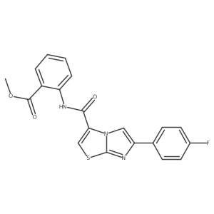 Methyl 2-(6-(4-fluorophenyl)imidazo[2,1-b]thiazole-3-carboxamido)benzoate结构式