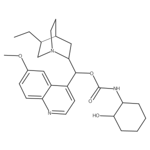 [(5-ethyl-1-azabicyclo[2.2.2]octan-2-yl)-(6-methoxyquinolin-4-yl)methyl] N-(2-hydroxycyclohexyl)carbamate结构式