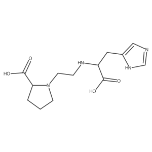 (S)-1-(2-(((S)-1-Carboxy-2-(1H-imidazol-4-yl)ethyl)amino)ethyl)pyrrolidine-2-carboxylic acid结构式