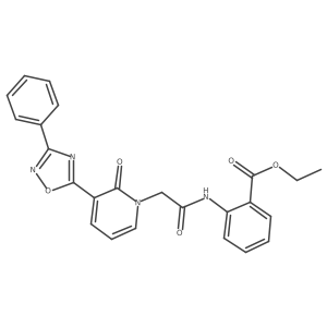 CCOC(=O)c1ccccc1NC(=O)Cn1cccc(-c2nc(-c3ccccc3)no2)c1=O结构式