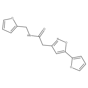 2-(5-(furan-2-yl)isoxazol-3-yl)-N-(furan-2-ylmethyl)acetamide结构式