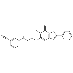N-(3-cyanophenyl)-2-({3-methyl-4-oxo-6-phenyl-3H,4H-thieno[3,2-d]pyrimidin-2-yl}sulfanyl)acetamide结构式