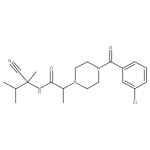 2-[4-(3-chlorobenzoyl)piperazin-1-yl]-N-(1-cyano-1,2-dimethylpropyl)propanamide Structure