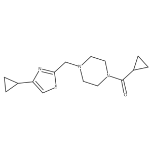 Cyclopropyl(4-((4-cyclopropylthiazol-2-yl)methyl)piperazin-1-yl)methanone Structure