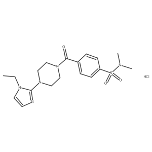 4-(4-(1-ethyl-1H-imidazol-2-yl)piperazine-1-carbonyl)-N,N-dimethylbenzenesulfonamide hydrochloride Structure